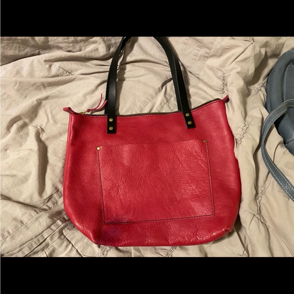 Portland Leather  Red Leather Tote Bag